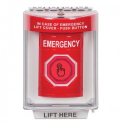 SS2046EM-EN STI Red Indoor/Outdoor Flush w/ Horn Momentary (Illuminated) Stopper Station w/ EMERGENCY Label SS2046EM-EN STI Red Indoor/Outdoor Flush w/ Horn Momentary (Illuminated) Stopper Station w/ EMERGENCY Label