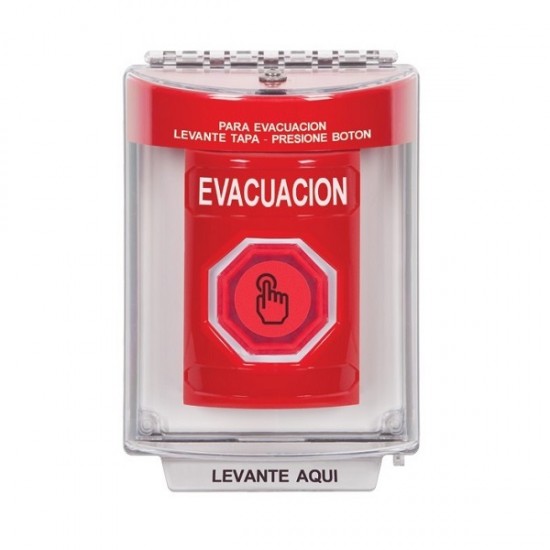 SS2046EV-ES STI Red Indoor/Outdoor Flush w/ Horn Momentary (Illuminated) Stopper Station w/ EVACUATION Spanish