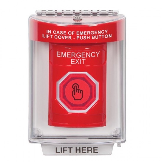 SS2046EX-EN STI Red Indoor/Outdoor Flush w/ Horn Momentary (Illuminated) Stopper Station w/ EMERGENCY EXIT Label