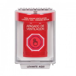 SS2046HV-ES STI Red Indoor/Outdoor Flush w/ Horn Momentary (Illuminated) Stopper Station w/ HVAC SHUT DOWN Spanish