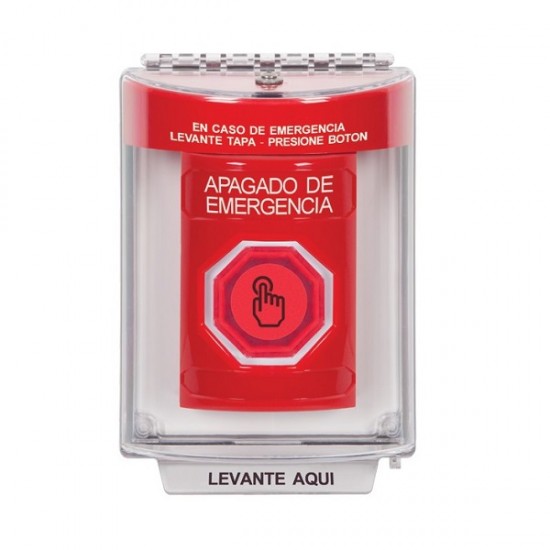 SS2046PO-ES STI Red Indoor/Outdoor Flush w/ Horn Momentary (Illuminated) Stopper Station w/ EMERGENCY POWER OFF Spanish