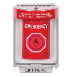 SS2047EM-EN STI Red Indoor/Outdoor Flush w/ Horn Weather Resistant Momentary Stopper Station w/ EMERGENCY Label SS2047EM-EN STI Red Indoor/Outdoor Flush w/ Horn Weather Resistant Momentary Stopper Station w/ EMERGENCY Label
