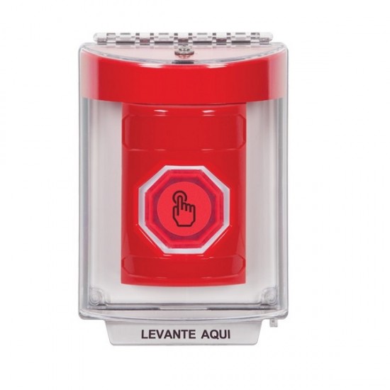 SS2047NT-ES STI Red Indoor/Outdoor Flush w/ Horn Weather Resistant Momentary Stopper Station w/ No Text Spanish