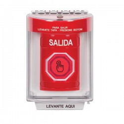 SS2047XT-ES STI Red Indoor/Outdoor Flush w/ Horn Weather Resistant Momentary Stopper Station w/ EXIT Spanish