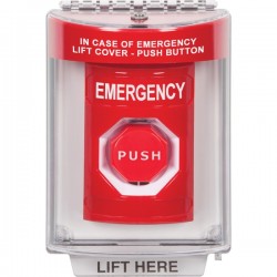SS2048EM-EN STI Red Indoor/Outdoor Flush w/ Horn Pneumatic (Illuminated) Stopper Station with EMERGENCY Label English SS2048EM-EN STI Red Indoor/Outdoor Flush w/ Horn Pneumatic (Illuminated) Stopper Station with EMERGENCY Label English