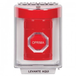 SS2048NT-ES STI Red Indoor/Outdoor Flush w/ Horn Pneumatic (Illuminated) Stopper Station with No Text Label Spanish