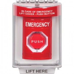SS2049EM-EN STI Red Indoor/Outdoor Flush w/ Horn Turn-to-Reset (Illuminated) Stopper Station with EMERGENCY Label English SS2049EM-EN STI Red Indoor/Outdoor Flush w/ Horn Turn-to-Reset (Illuminated) Stopper Station with EMERGENCY Label English