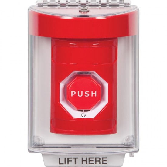 SS2049NT-EN STI Red Indoor/Outdoor Flush w/ Horn Turn-to-Reset (Illuminated) Stopper Station with No Text Label English