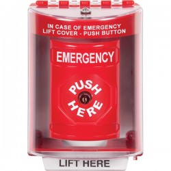SS2070EM-EN STI Red Indoor/Outdoor Surface Key-to-Reset Stopper Station with EMERGENCY Label English SS2070EM-EN STI Red Indoor/Outdoor Surface Key-to-Reset Stopper Station with EMERGENCY Label English