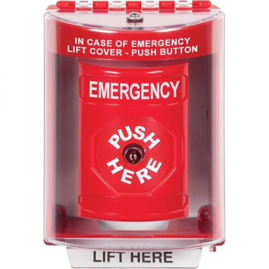 SS2070EM-EN STI Red Indoor/Outdoor Surface Key-to-Reset Stopper Station with EMERGENCY Label English SS2070EM-EN STI Red Indoor/Outdoor Surface Key-to-Reset Stopper Station with EMERGENCY Label English