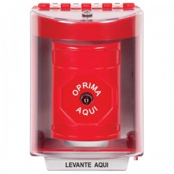 SS2070NT-ES STI Red Indoor/Outdoor Surface Key-to-Reset Stopper Station with No Text Label Spanish