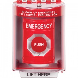 SS2071EM-EN STI Red Indoor/Outdoor Surface Turn-to-Reset Stopper Station with EMERGENCY Label English SS2071EM-EN STI Red Indoor/Outdoor Surface Turn-to-Reset Stopper Station with EMERGENCY Label English