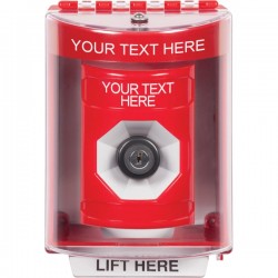 SS2073ZA-EN STI Red Indoor/Outdoor Surface Key-to-Activate Stopper Station with Non-Returnable Custom Text Label English