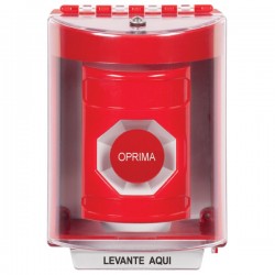 SS2074NT-ES STI Red Indoor/Outdoor Surface Momentary Stopper Station with No Text Label Spanish