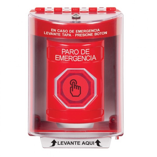 SS2076ES-ES STI Red Indoor/Outdoor Surface Momentary (Illuminated) Stopper Station w/ EMERGENCY STOP Spanish