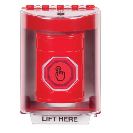 SS2077NT-EN STI Red Indoor/Outdoor Surface Weather Resistant Momentary Stopper Station w/ No Text