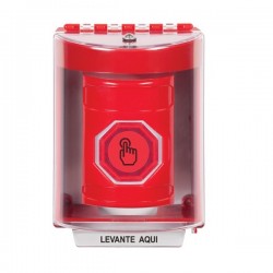 SS2077NT-ES STI Red Indoor/Outdoor Surface Weather Resistant Momentary Stopper Station w/ No Text Spanish