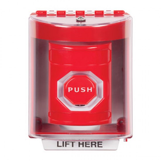 SS2078NT-EN STI Red Indoor/Outdoor Surface Pneumatic (Illuminated) Stopper Station with No Text Label English
