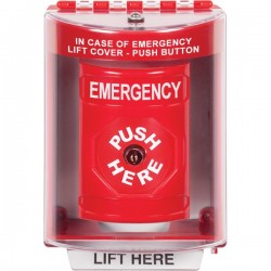 SS2080EM-EN STI Red Indoor/Outdoor Surface w/ Horn Key-to-Reset Stopper Station with EMERGENCY Label English SS2080EM-EN STI Red Indoor/Outdoor Surface w/ Horn Key-to-Reset Stopper Station with EMERGENCY Label English
