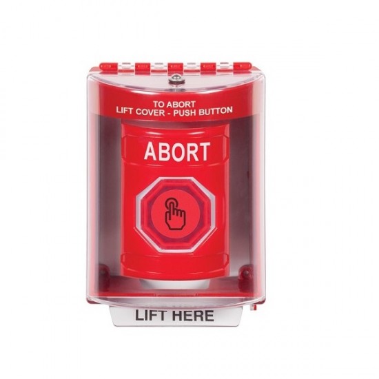 SS2086AB-EN STI Red Indoor/Outdoor Surface w/ Horn Momentary (Illuminated) Stopper Station w/ ABORT Label