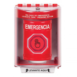 SS2086EM-ES STI Red Indoor/Outdoor Surface w/ Horn Momentary (Illuminated) Stopper Station w/ EMERGENCY Spanish