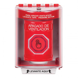 SS2086HV-ES STI Red Indoor/Outdoor Surface w/ Horn Momentary (Illuminated) Stopper Station w/ HVAC SHUT DOWN Spanish