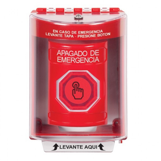 SS2086PO-ES STI Red Indoor/Outdoor Surface w/ Horn Momentary (Illuminated) Stopper Station w/ EMERGENCY POWER OFF Spanish