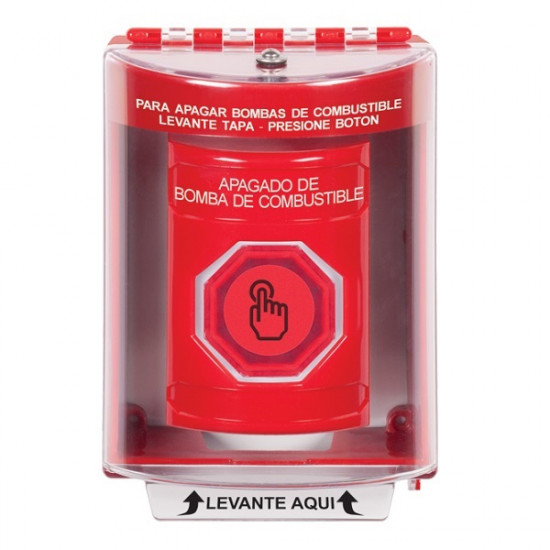 SS2086PS-ES STI Red Indoor/Outdoor Surface w/ Horn Momentary (Illuminated) Stopper Station w/ FUEL PUMP SHUT DOWN Spanish