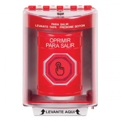 SS2086PX-ES STI Red Indoor/Outdoor Surface w/ Horn Momentary (Illuminated) Stopper Station w/ PUSH TO EXIT Spanish