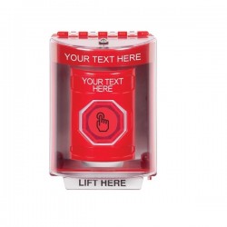 SS2086ZA-EN STI Red Indoor/Outdoor Surface w/ Horn Momentary (Illuminated) Stopper Station w/ Custom Text Label