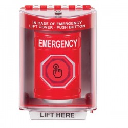 SS2087EM-EN STI Red Indoor/Outdoor Surface w/ Horn Weather Resistant Momentary Stopper Station w/ EMERGENCY Label SS2087EM-EN STI Red Indoor/Outdoor Surface w/ Horn Weather Resistant Momentary Stopper Station w/ EMERGENCY Label