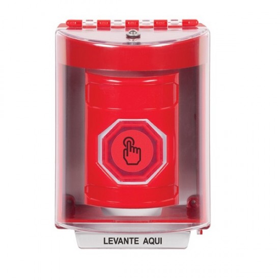 SS2087NT-ES STI Red Indoor/Outdoor Surface w/ Horn Weather Resistant Momentary Stopper Station w/ No Text Spanish