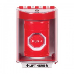 SS2088NT-EN STI Red Indoor/Outdoor Surface w/ Horn Pneumatic (Illuminated) Stopper Station with No Text Label English
