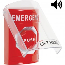 SS20A2EM-EN STI Red Indoor Flush/Surface w/ Horn Key-to-Reset Stopper Station w/ EMERGENCY Label SS20A2EM-EN STI Red Indoor Flush/Surface w/ Horn Key-to-Reset Stopper Station w/ EMERGENCY Label