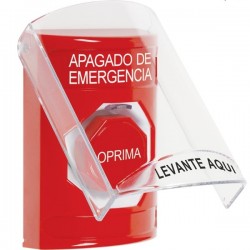 SS20A5PO-ES STI Red Indoor Flush/Surface w/ Horn Momentary Stopper Station w/ EMERGENCY POWER OFF Spanish