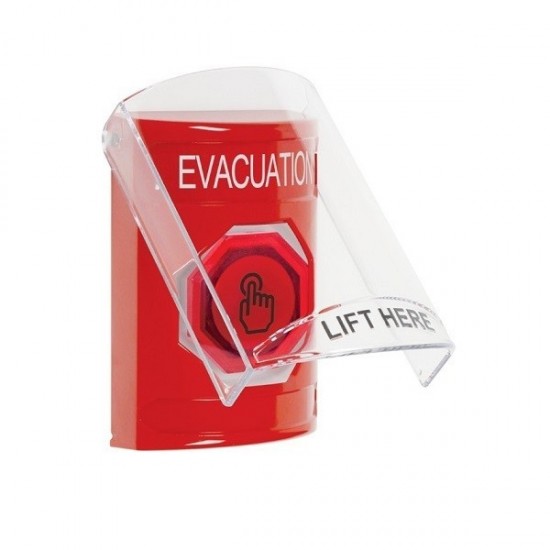 SS20A6EV-EN STI Red Indoor Flush/Surface w/ Horn Momentary (Illuminated) Stopper Station w/ EVACUATION Label