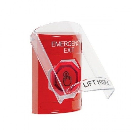 SS20A6EX-EN STI Red Indoor Flush/Surface w/ Horn Momentary (Illuminated) Stopper Station w/ EMERGENCY EXIT Label