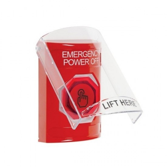 SS20A6PO-EN STI Red Indoor Flush/Surface w/ Horn Momentary (Illuminated) Stopper Station w/ EMERGENCY POWER OFF Label