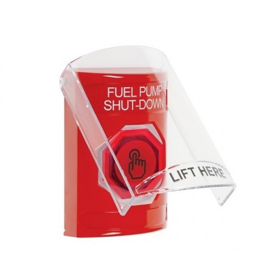 SS20A6PS-EN STI Red Indoor Flush/Surface w/ Horn Momentary (Illuminated) Stopper Station w/ FUEL PUMP SHUT DOWN Label