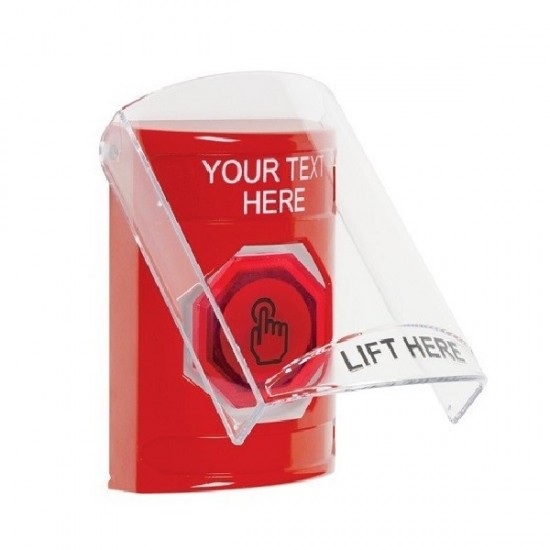 SS20A6ZA-EN STI Red Indoor Flush/Surface w/ Horn Momentary (Illuminated) Stopper Station w/ Custom Text Label