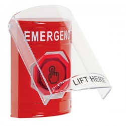 SS20A7EM-EN STI Red Indoor Flush/Surface w/ Horn Weather Resistant Momentary Stopper Station w/ EMERGENCY Label SS20A7EM-EN STI Red Indoor Flush/Surface w/ Horn Weather Resistant Momentary Stopper Station w/ EMERGENCY Label