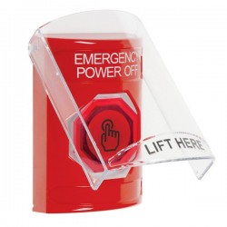SS20A7PO-EN STI Red Indoor Flush/Surface w/ Horn Weather Resistant Momentary Stopper Station w/ EMERGENCY POWER OFF Label