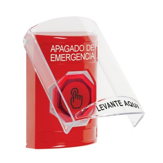 SS20A7PO-ES STI Red Indoor Flush/Surface w/ Horn Weather Resistant Momentary Stopper Station w/ EMERGENCY POWER OFF Spanish
