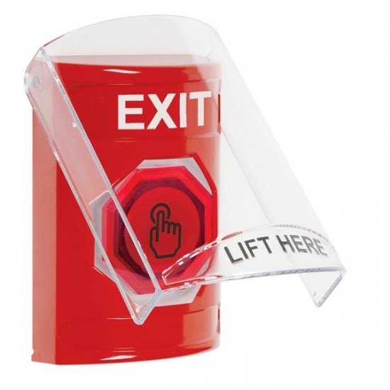 SS20A7XT-EN STI Red Indoor Flush/Surface w/ Horn Weather Resistant Momentary Stopper Station w/ EXIT Label