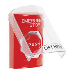 SS20A9ES-EN STI Red Indoor Flush/Surface w/ Horn Turn-to-Reset Stopper Station w/ EMERGENCY STOP Label