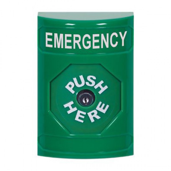 SS2100EM-EN STI Green No Cover Key-to-Reset Stopper Station with EMERGENCY Label English SS2100EM-EN STI Green No Cover Key-to-Reset Stopper Station with EMERGENCY Label English