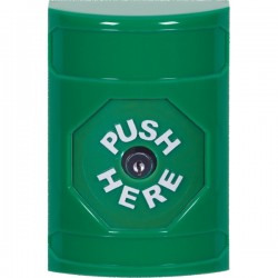 SS2100NT-EN STI Green No Cover Key-to-Reset Stopper Station with No Text Label English