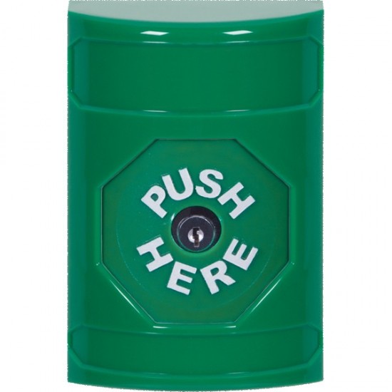 SS2100NT-EN STI Green No Cover Key-to-Reset Stopper Station with No Text Label English
