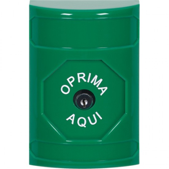 SS2100NT-ES STI Green No Cover Key-to-Reset Stopper Station with No Text Label Spanish
