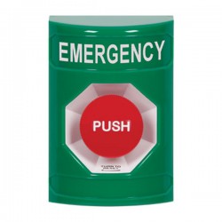 SS2101EM-EN STI Green No Cover Turn-to-Reset Stopper Station with EMERGENCY Label English SS2101EM-EN STI Green No Cover Turn-to-Reset Stopper Station with EMERGENCY Label English